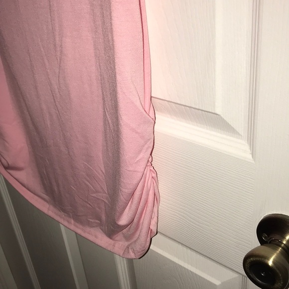 Pink Cold Shoulder with Side Rouching - Picture 2 of 3